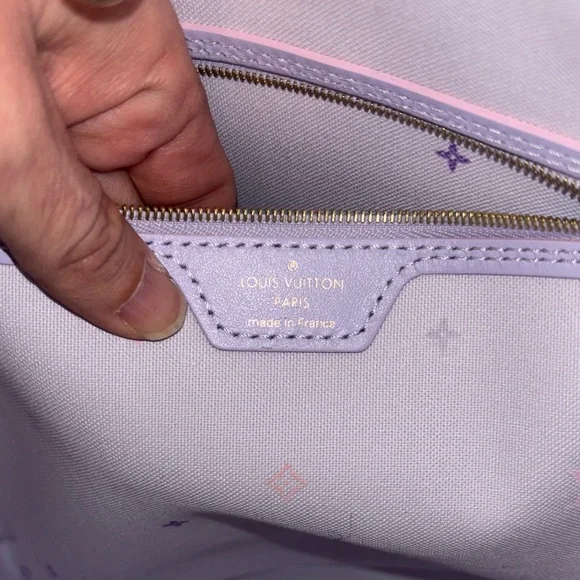 Louis Vuitton Pastel Pink and Purple Tote Bag sunrise Pastel Neverfull MM New - Picture 7 of 9